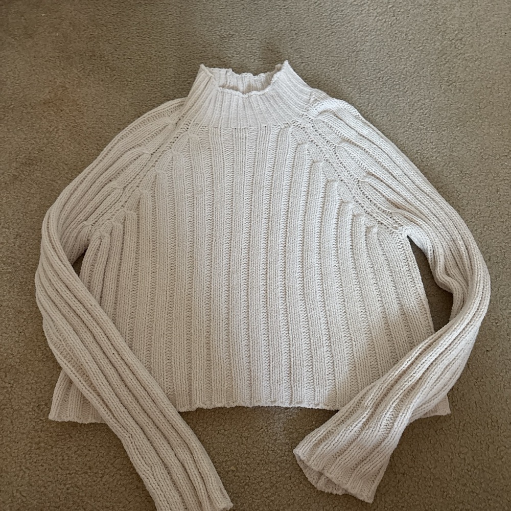 American Eagle Outfitters Cream Cowl Neck Sweater